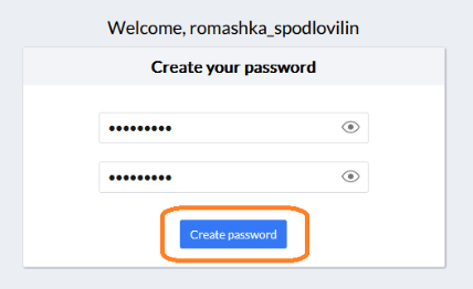 Кнопка Create password в Cloud MDM