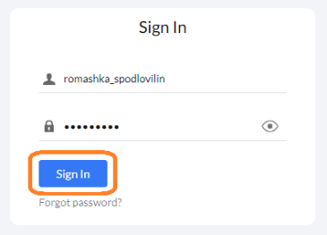 Кнопка Sign In в Cloud MDM