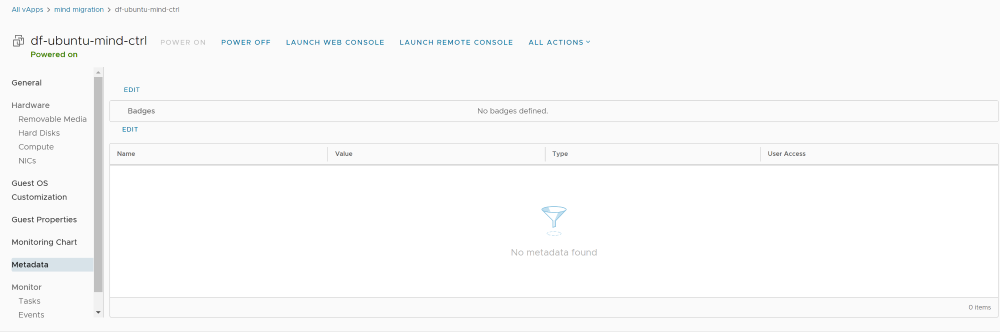 Пример карточки ВМ Cloud Compute